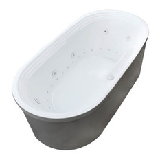 Arista - Lucien Oval Freestanding Bathtub, White, Whirlpool and Air - Bathtubs