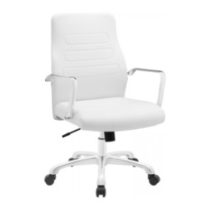 Modway Imports - Modway EEI-1531-WHI Depict Mid Back Aluminum Office Chair In White - Office Chairs