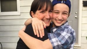 Ashton Whitaker with his mum Melissa. 