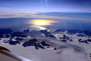 File - NASA's IceBridge, an airborne survey of polar ice, flew over the Helheim/Kangerdlugssuaq region of Greenland on Sept. 11, 2016. IceBridge has completed the final flight of the summer campaign to observe the impact of the summer melt season.