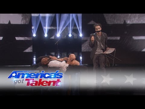 Tape Face: Weird Mime Plays With Other AGT Acts - America's Got Talent 2016