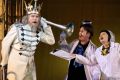 David Parkin (The King od Clubs), Rosario La Spina (The Prince) and Victoria Lambourn (Smeraldina) in Opera Australia's ...