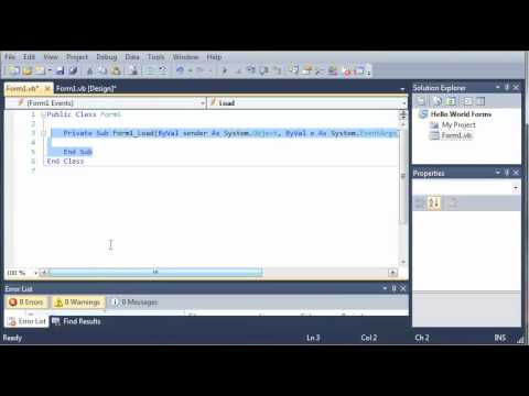 Visual Basic Tutorial - 36 - Introduction To Windows Forms