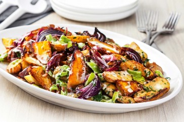 Caramelised onion and roasted potato salad