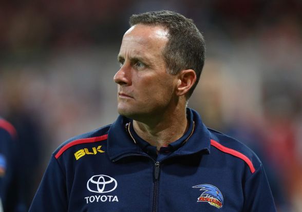 GDon Pyke, coach of the Crows looks on during the First AFL Semi Final match. Getty Images