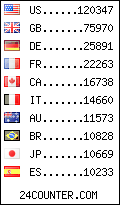 visitors by country counter