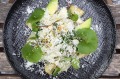 Sweet potato salad with capers, pickled baby artichokes, labna and avocado at Cromwell St.