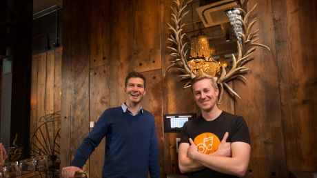 Streaming music in restaurants and public places, Nick Larkins, left, and Matt Elsley have started a company selling the ...