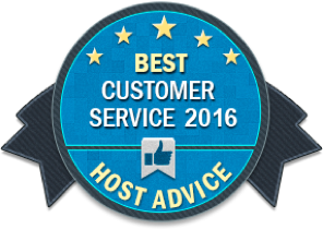 Best Customer Service 2016 from Host Advice