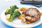 Pork chops with baked apples