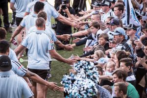 NSW NRL Cronulla Sharks players meet and greet fans at Southern Cross Group Stadium, Cronulla. 27th September 2016, ...