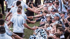 NSW NRL Cronulla Sharks players meet and greet fans at Southern Cross Group Stadium, Cronulla. 27th September 2016, ...