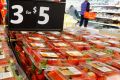 Cheap strawberries for sale at Coles on Swan Street in Richmond on September 19, 2016 in Melbourne, Australia.