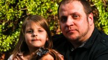 SMH NEWS Photo of Martin Schmidt with his daughter Chloe Schmidt (6) at the family's Koonawarra home. Chloe's mental ...