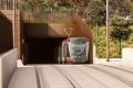 An artist's impression of a tram approaching the light rail bridge over the Eastern Distributor.