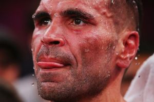 Anthony Mundine after losing his bout to American Charles Hatley last year.