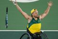 Australia's Dylan Alcott wins the gold medal in the quad singles wheelchair tennis gold medal match in Rio.