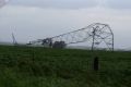 A transmission tower in South Australia is damaged following severe winds.