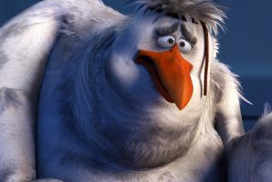 Jasper, voiced by Danny Trejo, in <i>Storks</i>. Much of the film's humour is laboured or unsuitably knowing.