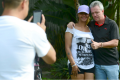 John Jairo Velásquez, right, with a tourist last year near the tomb of Pablo Escobar, the head of the Medellín cocaine ...