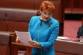 Senator Pauline Hanson delivers her first speech in the Senate.