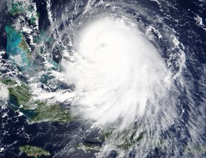 Hurricane Joaquin off the coast of the Bahamas, 30 September, 2015.