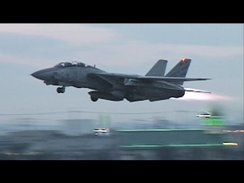 F-14 TOMCAT  Full Afterburner Take off  1996   [Long]