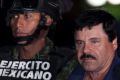 Mexican drug lord Joaquin "El Chapo" Guzman, right, is escorted to a waiting helicopter after his arrest. 