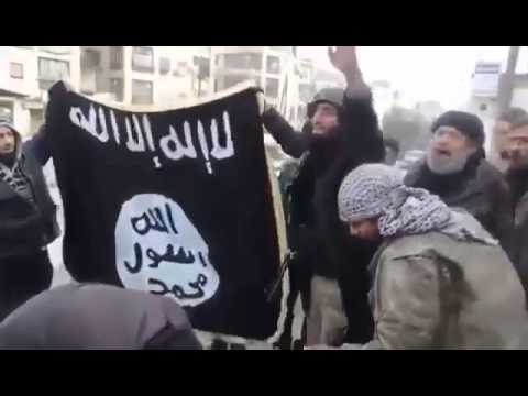 Islamic State of Iraq and the Levant Burning The Palestinian Flag