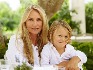 EMBARGOED TILL SUNDAY OCTOBER 2 FOR INSIDER. Fashion designer Collette Dinnigan with son Hunter in Puglia, Italy. Picture: Supplied/David Loftus for Delicious