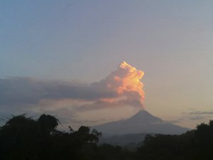 Steam and ash rises from the Colima volcano. Eruptions at the Colima volcano in western Mexico have led authorities to evacuate two small hamlets on the volcano