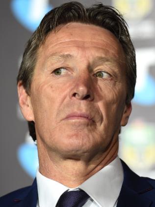 Melbourne Storm NRL coach Craig Bellamy listens to a question during a press conference in Sydney on Thursday, Sept. 29, 2016. The Melbourne Storm and Cronulla Sutherland Sharks will play each other in the NRL Grand Final on Sunday, October 2nd (AAP Image/Paul Miller) NO ARCHIVING