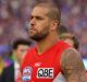 Lance Franklin after the Swans' defeat