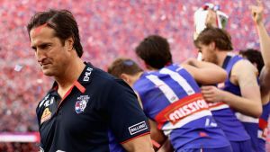 Top Dog: Luke Beveridge has had to overcome many obstacles during his time in charge.