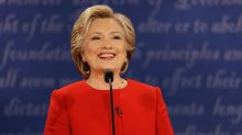 Democratic presidential nominee Hillary Clinton speaks during the presidential debate on Tuesday. 