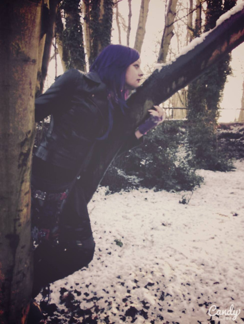 izzythewitch submitted this photo with the comment “Well, there was snow on the ground, a chill in the air and the sky looked sort of bleak. A truly beautiful sort of day. What to do but climb a tree? It wasn’t a Christmas tree, sadly, since this was...