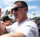 Still good enough for Roos: Paul Gallen meets Cronulla fans on Monday.