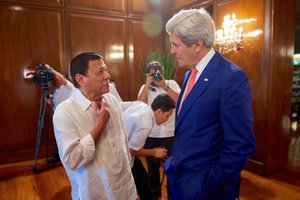 Philippines President Rodrigo Duterte and U.S. Secretary of State John Kerry