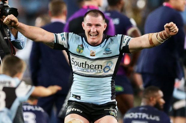 Sheer joy: Paul Gallen celebrates with son Cody.