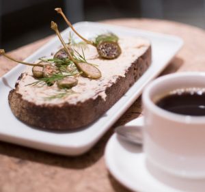 Pourover coffee and toast at the new Sensory Lab cafe.