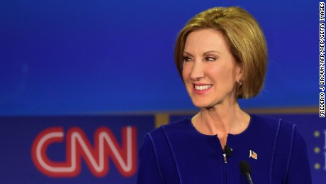 Republican presidential hopeful Carly Fiorina looks on during the Republican presidential debate at the Ronald Reagan Presidential Library in Simi Valley, California, on September 16, 2015.