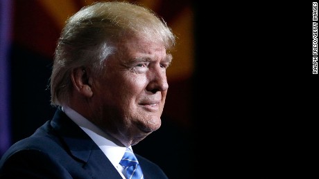 Donald Trump speaks during a campaign rally on August 31, 2016 in Phoenix, Arizona.