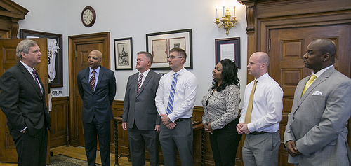 Agriculture Secretary Tom Vilsack with military veterans