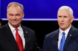 Republican vice-presidential nominee Governor Mike Pence and Democratic vice-presidential nominee Senator Tim Kaine ...