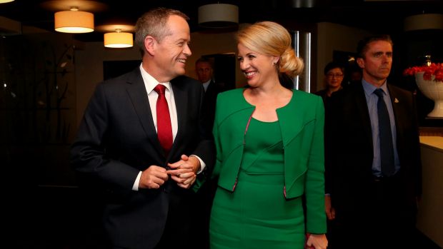 Opposition Leader Bill Shorten with Chloe Shorten after the debate.