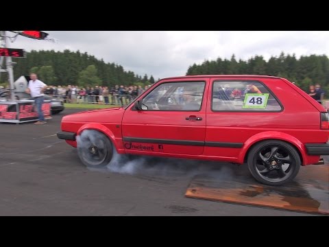 600HP VW Golf 2 VR6 TURBO vs Audi R8 V10 vs Mercedes ML63 AMG