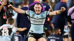 Sheer joy: Paul Gallen celebrates with son Cody.