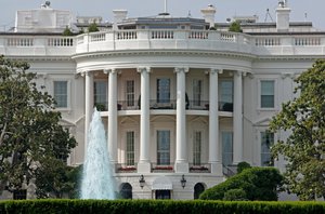 The White House South side from E Street NW in Washington, D.C