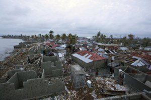 A view of some houses after the Hurricane Matthew, Les Cayes, Haiti. Thursday Oct. 6, 2016. ( AP Photo/Dieu Nalio Chery)