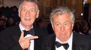 Michael Palin (left) and Terry Jones arrive for the 25th British Academy Cymru Awards.